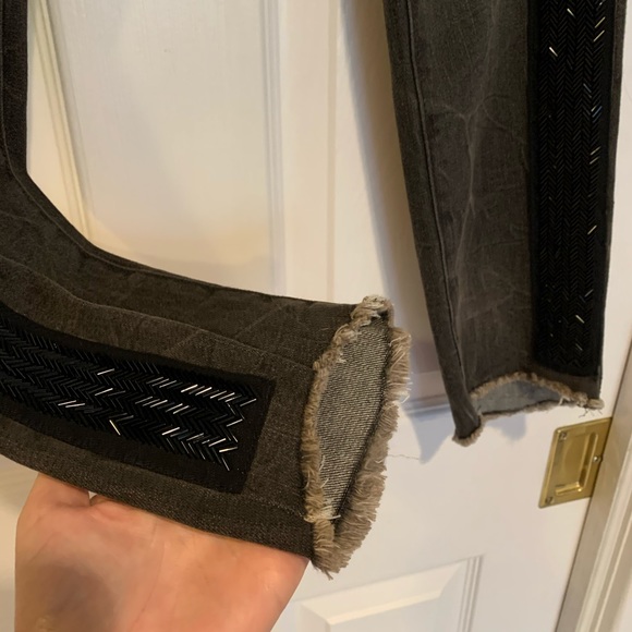 Free People Grey Embellished skinny jeans - Picture 7 of 12